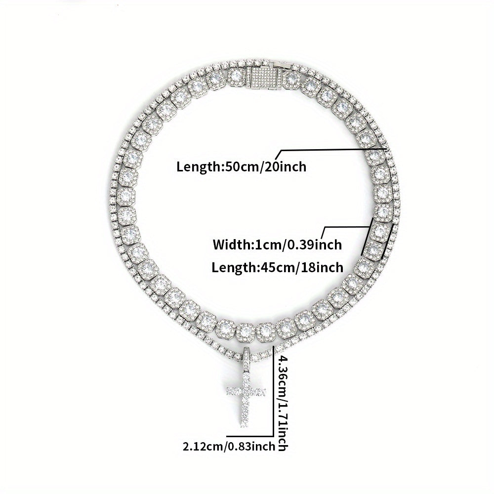 Stunning Hip Hop Cuban Chain Cross Design Pendant Necklace - Fashion Pendants for Women and Men with Jewelry Gift Idea