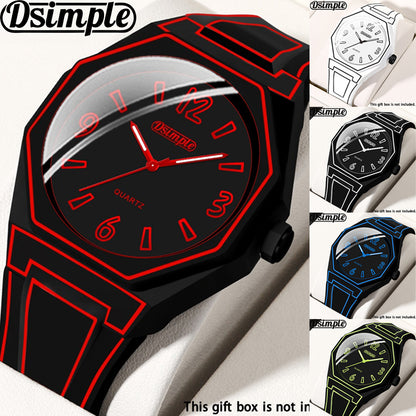 Silicone Strap Watch Unisex Creative Round Dial Analog Quartz Wristwatch, Fashion Casual Outdoor Sport Watch for Men Women Students, Available in White Blue Red Black