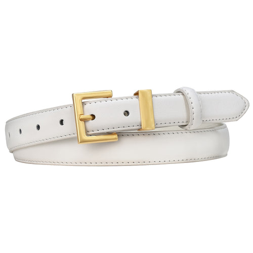 Square Buckle Belt for Women - Color Block Casual Dress Belt for Jeans Pants Dresses, Hand Washable Fashion Waist Belt for Wedding Daily Wear Party S M L XL 2XL Black Beige White Brown