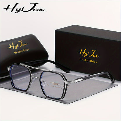 Blue Light Blocking Glasses – Trendy Double Beam Metal Frame Non-Prescription Plain Eyeglasses, Lightweight Unisex Fashion Eyewear for Men & Women, Computer Screen & Daily Wear