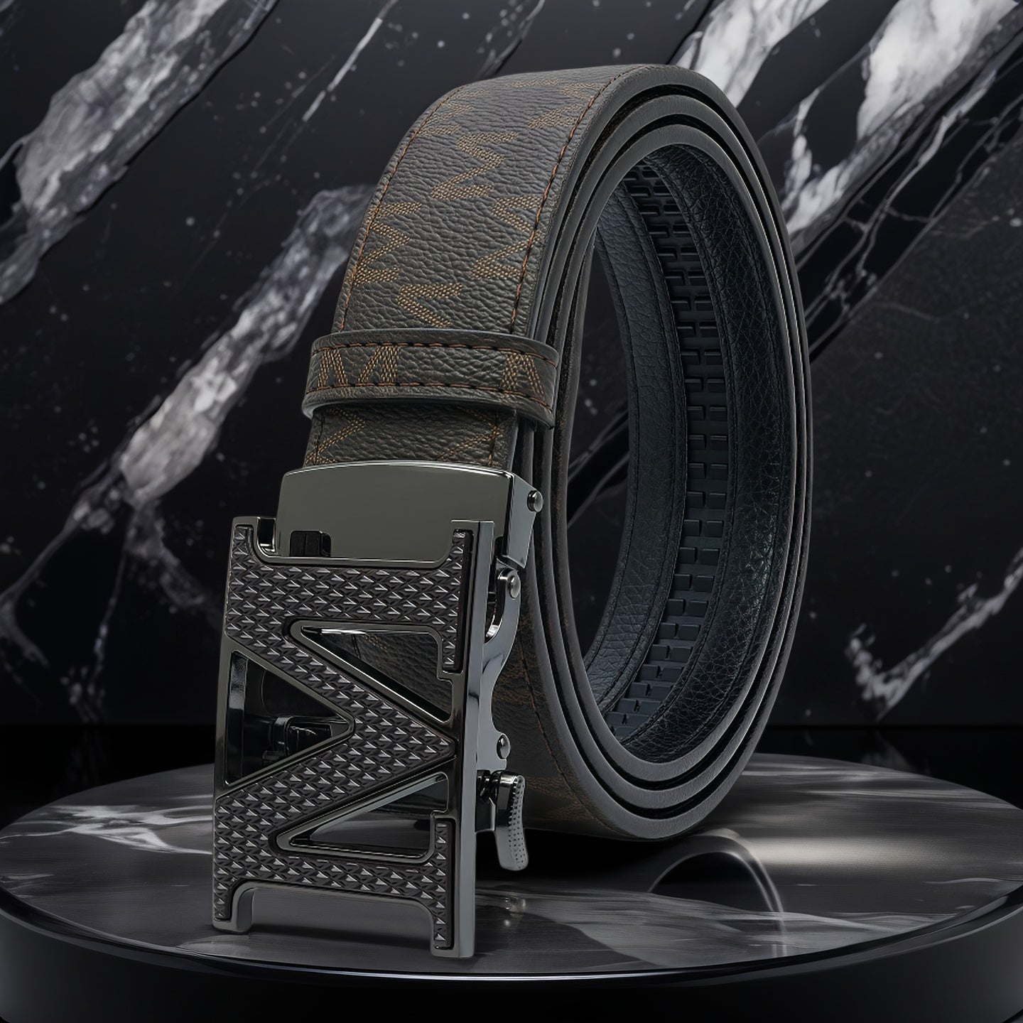 Men'S Stylish Belt Featuring a Letter M Design - Made with a Premium Alloy Automatic Buckle, Perfect for Everyday Use And Festive Events Such As Christmas Or The Spring Festival