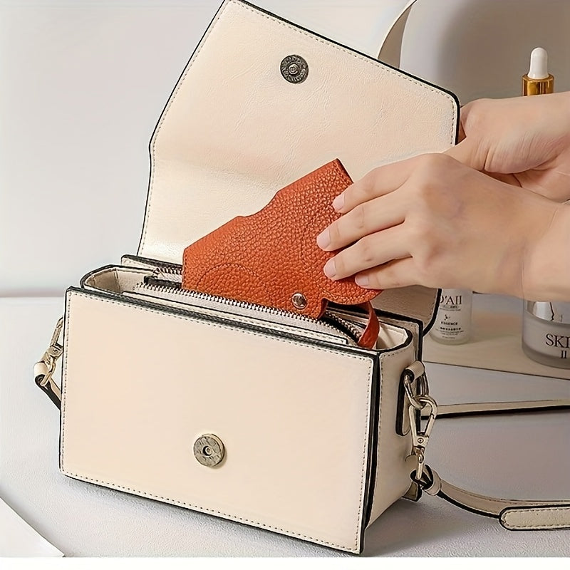 10-Pack Portable Stylish Faux Leather Case - Cute Clip-On Design with Golden Clasp Eyewear Holder for Women, Bag Pendant, Glasses Protection Cover for New Eyeglasses