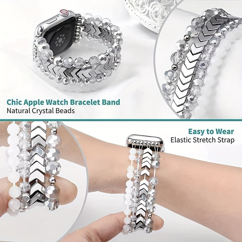Elastic Adjustable Arrowhead Agate Watch Band Suitable For Apple Watch Ultra/Ultra2/8/7/6/5/4/3/2/1/SE 38mm40mm41mm42mm44mm45mm49mm