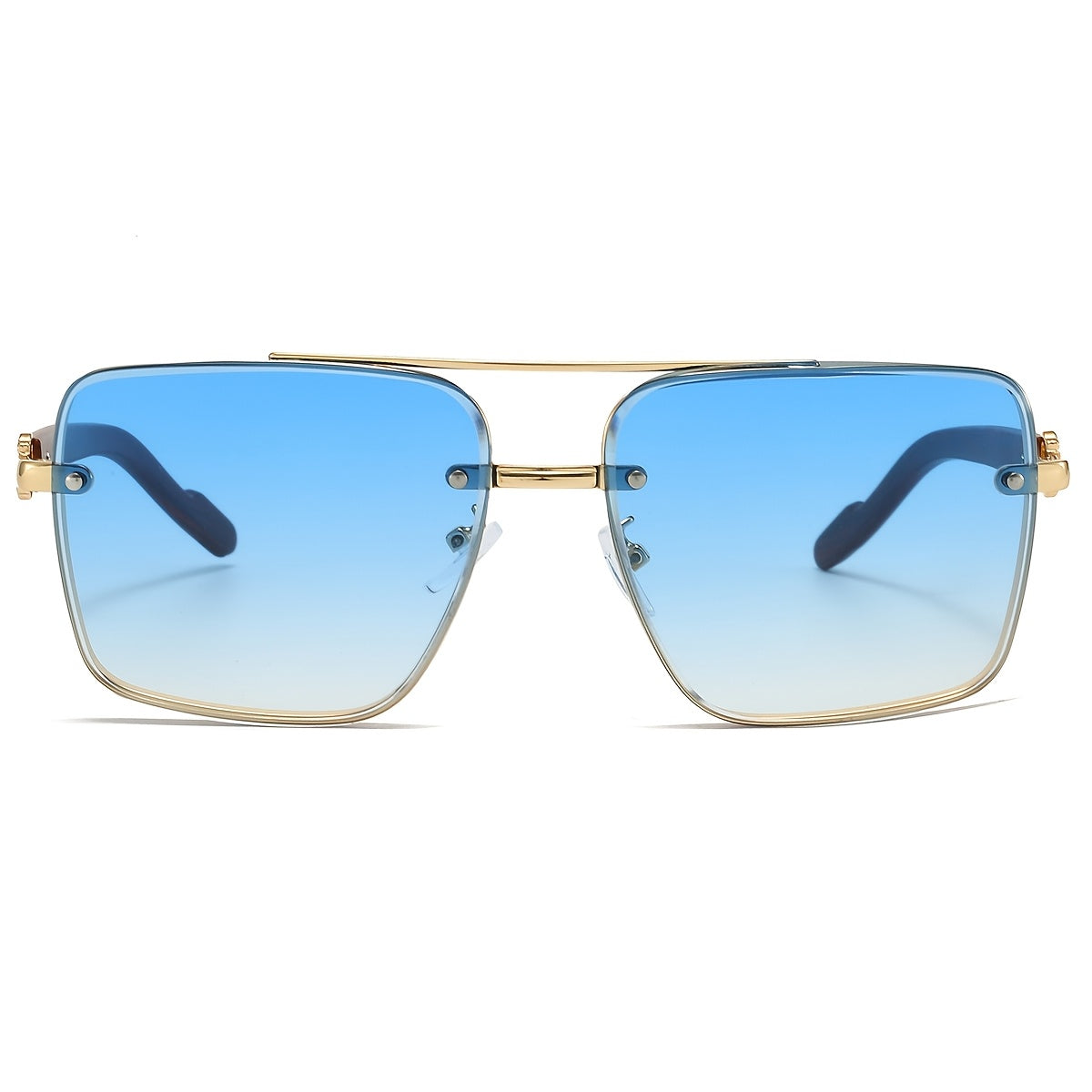 Wood Grain Sunglasses UV400 Square Bridge Frame - AC Lens Gold PC Lightweight Retro Unisex Men Women Driving Travel Street Style 7 Colors