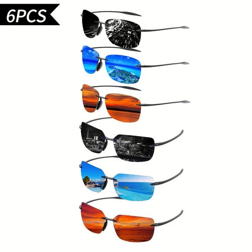 Polarized Sunglasses for Men – 3 or 6 Pack, UV400 Protection, Anti-Glare HD Lenses, Ultra-Light PC Frame, Scratch-Resistant Driving & Outdoor Eyewear, Bulk Value Gift Set