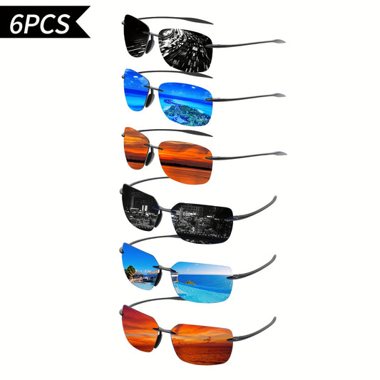 Polarized Sunglasses for Men – 3 or 6 Pack, UV400 Protection, Anti-Glare HD Lenses, Ultra-Light PC Frame, Scratch-Resistant Driving & Outdoor Eyewear, Bulk Value Gift Set