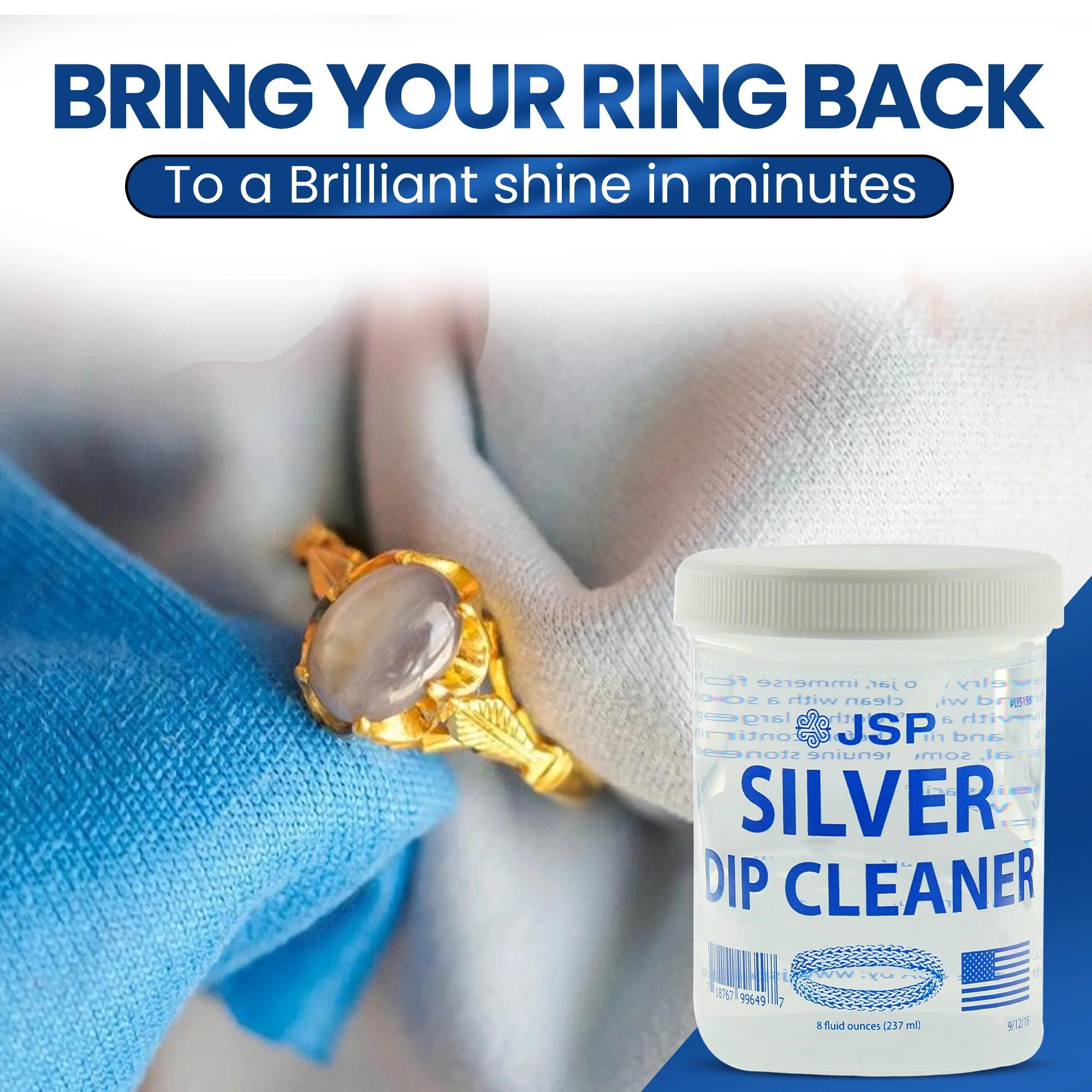 Sterling & Silver Dip Cleaner Tarnish Remover 925 Jewelry Cleaning Solution 8oz JSP