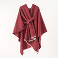 Elegant Specialties Women'S Plus-Size Cardigan Shawl - V-Neck, Asymmetrical, Solid Color, Acrylic, Casual Oversized Open-Front Sweater for Fall/Winter