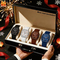 Set of 4 Fashion Men'S Quartz Watches | Casual, Sports, Minimalist Style with Alloy Case and Silica Gel Strap Watches for Men, Non-rechargeable Mens Watche Button Battery Ideal Choice for Gifts Wrist Watch Reloj Para Hombre.