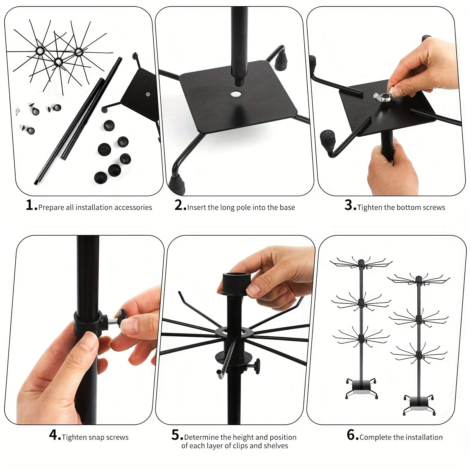 3 Layers Rotating and Adjustable Display Rack - Suitable for Jewelry, Keychains, Socks, Hats, and Toys, Multifunctional Rotating and Movable Jewelry Rack