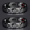 Men'S Titanium Alloy Hexagonal Wide Bracelet - Allergen-Free, Water-Resistant, Removable Wristband, Multi-Color Fashion Accessory Gift (For Christmas, Valentine'S Day, Father'S Day), Versatile Design, Secure Snap Ring
