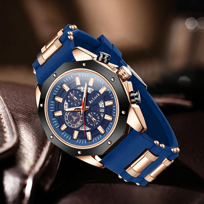 Men's Large Dial Quartz Watch with Auto Calendar | Stainless Steel Strap, Business Sports Wristwatch – Available as Watch Only or Watch & Jewelry Set