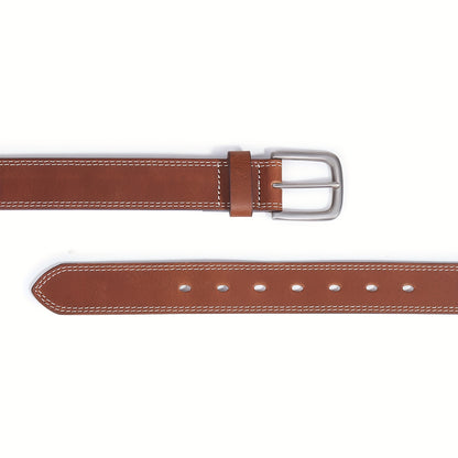 Men's Leather Belt Full Grain Handmade - Classic Dress Jeans Belt with Stainless Steel Buckle, Genuine Leather, Sizes 30-50, Gift Box Included