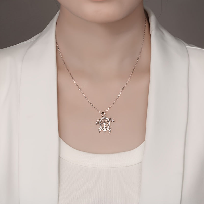 925Sterling Silver Sea Turtle Necklace - Tree of Life, Beachy, Perfect Gift for Mom, Ocean Lover (Holiday, Valentine's Day, Anniversary)