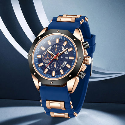 Men's Large Dial Quartz Watch with Auto Calendar | Stainless Steel Strap, Business Sports Wristwatch – Available as Watch Only or Watch & Jewelry Set