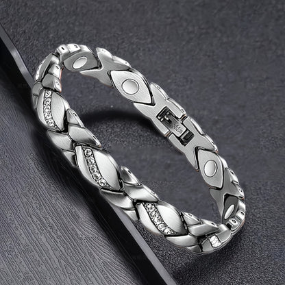 Copper Magnetic Bracelet for Women 2 Pack - 3500 Gauss Pure Copper Vintage Magnetic Therapy Bracelets Set, Elegant Gift for Birthday Mothers Day Christmas Valentine's Day Bronze Silver