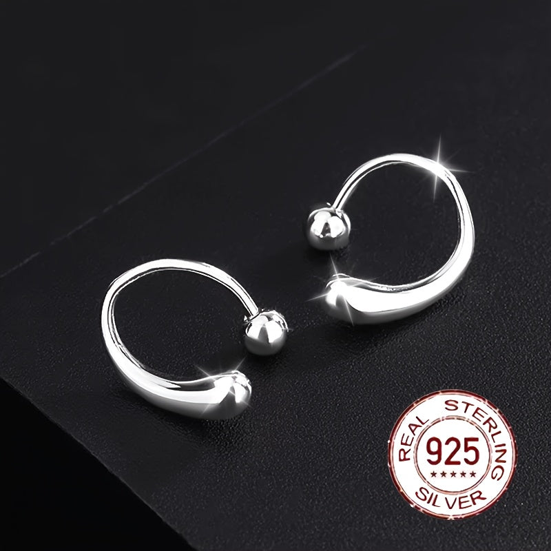 S925 Sterling Silver Teardrop Earrings with Screw-Back — Minimalist High-End Stud Earrings for Women | Versatile Casual, Vacation & Gift Jewelry in White Gold