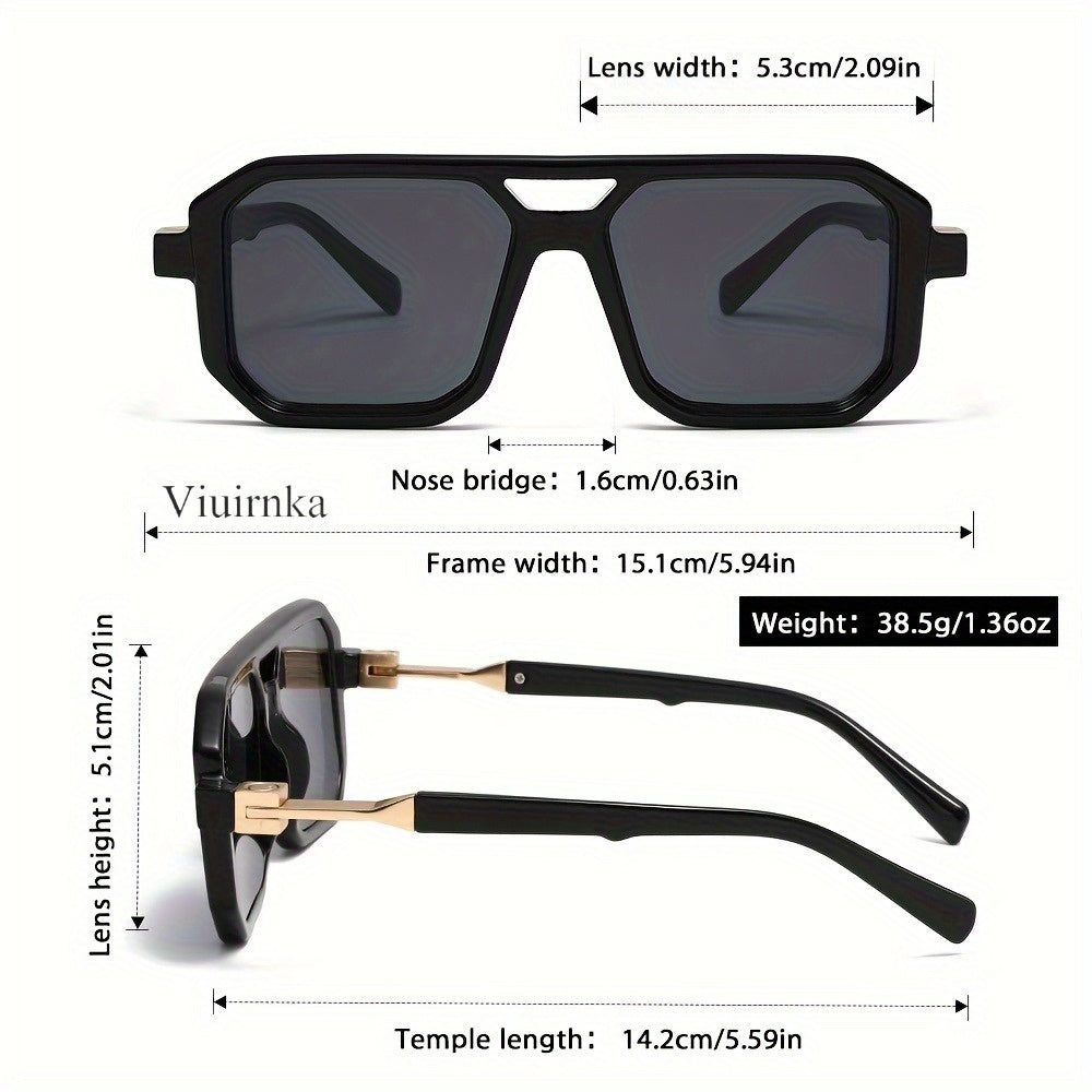 Unisex Oversized Square Retro, Tortoiseshell Arms, Fashion Shades for Men Women, Comes with Case and Cleaning Cloth, Ideal for Daily Wear