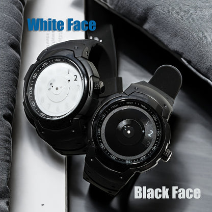 Unisex Sport Watch | Creative Design Quartz Wristwatch with Round Dial & Rubber Strap, Casual Fashion Sport Watch for Men & Women in Black & White
