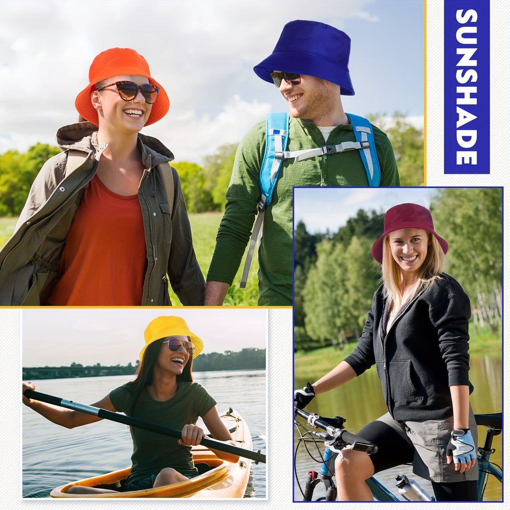 30 Pieces Solid Bucket Hat Bulk Packable Fishing Hats Travel Bucket Hat Beach Fishing Cap For Women Men