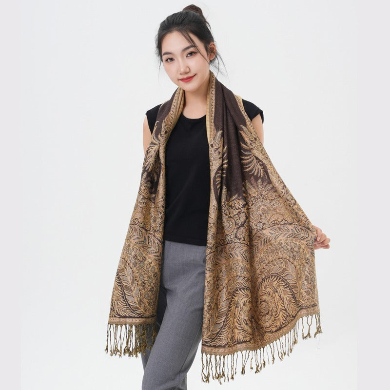 Phoenix Tail Thicker Paisley Pashmina Scarf