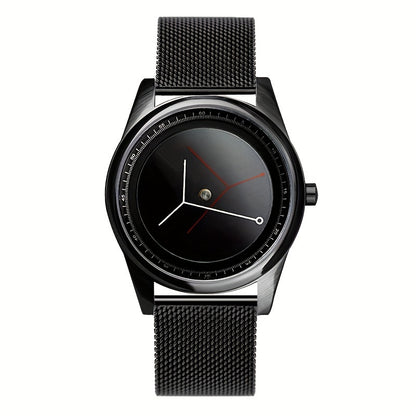 Unisex Creative Design Quartz Watch - Stainless Steel Strap Fashion Forward Wristwatch for Men & Women, Unique Analog Watch Best Gift Idea
