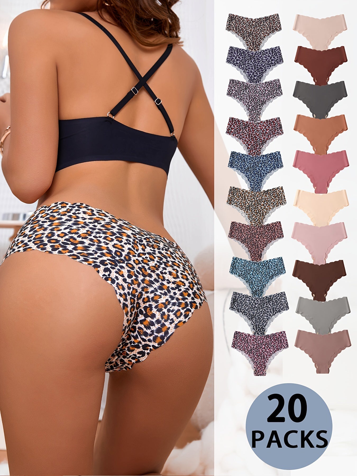 20-Pack Women's Bikini Briefs - Soft Seamless Everyday Comfort – Sizes S–XL – view 8