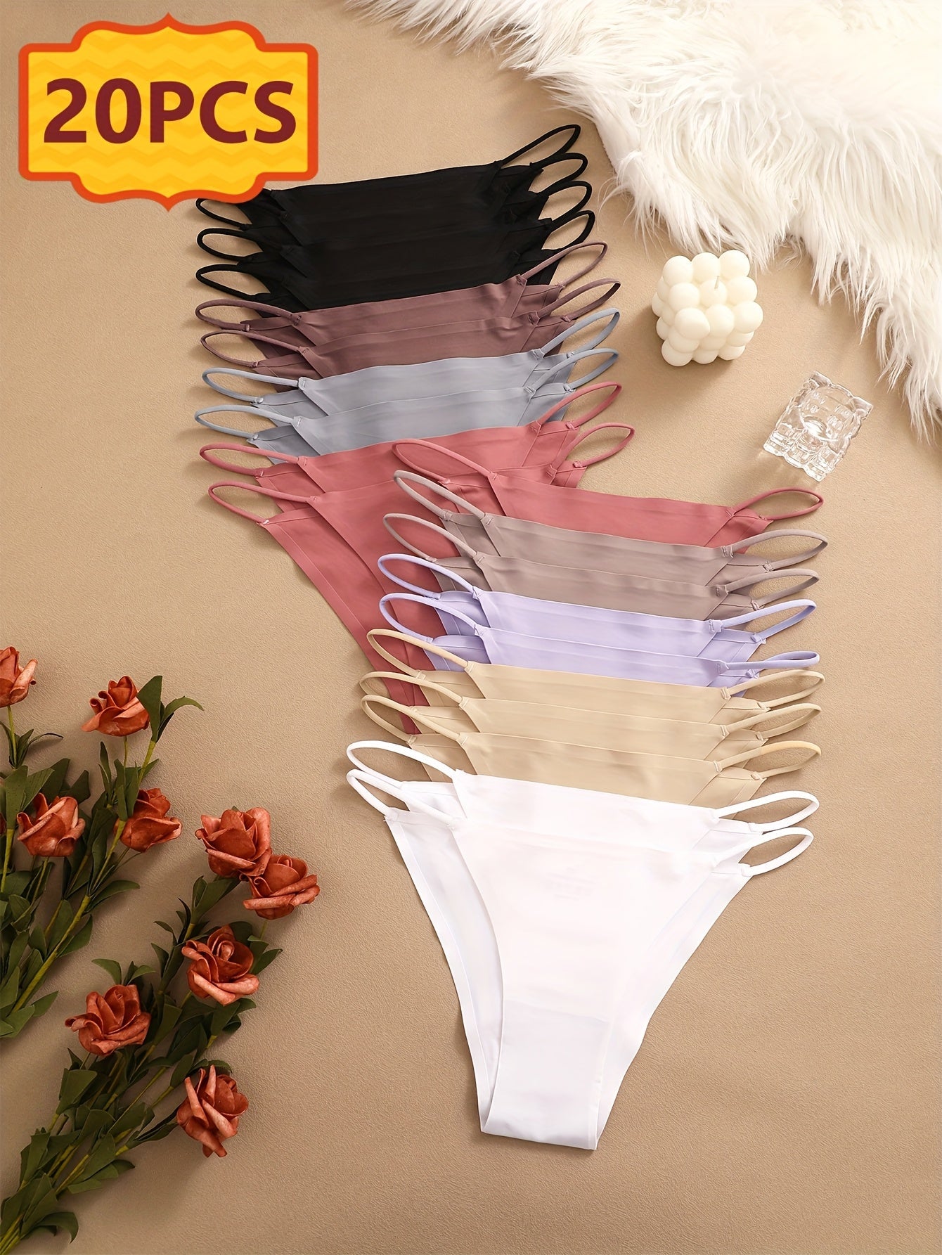 20-Pack Women's Bikini Briefs - Soft Seamless Everyday Comfort – Sizes XS–XL – view 8