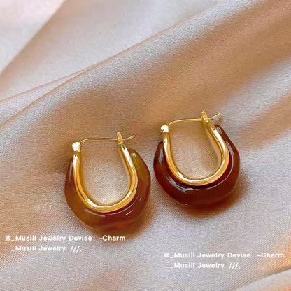 Tiger's Eye Stud Earrings Set 9 Pairs for Women - Light Luxury Malachite Natural Stone Earrings, INS Style Niche Versatile Earrings for Daily Wear Banquet Party Weekly Outfits