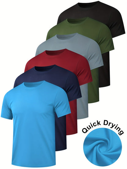 2026 Men's Quick Dry Workout Gym T Shirts Short Sleeve Active Running Athletic Tee – view 5