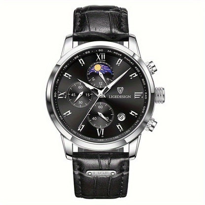Sport Waterproof Chronograph Watch for Men – Luminous Quartz Calendar Wristwatch, Casual Athletic Timepiece, Gift for Him or Her