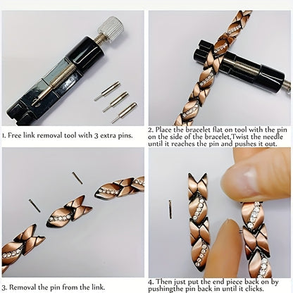 Copper Magnetic Bracelet for Women 2 Pack - 3500 Gauss Pure Copper Vintage Magnetic Therapy Bracelets Set, Elegant Gift for Birthday Mothers Day Christmas Valentine's Day Bronze Silver