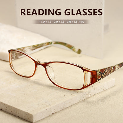 Reading Glasses 8 Pack Men Women Color Striped Fashion Readers Multi-Pack Value Set Black Purple Blue Brown Multiple Strengths Daily Office Book Use Durable