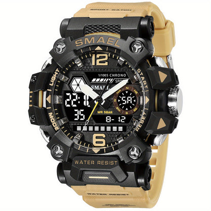 SMAEL Tactical Military Sports Watch for Men — Waterproof, Night Light, Alarm, Calendar