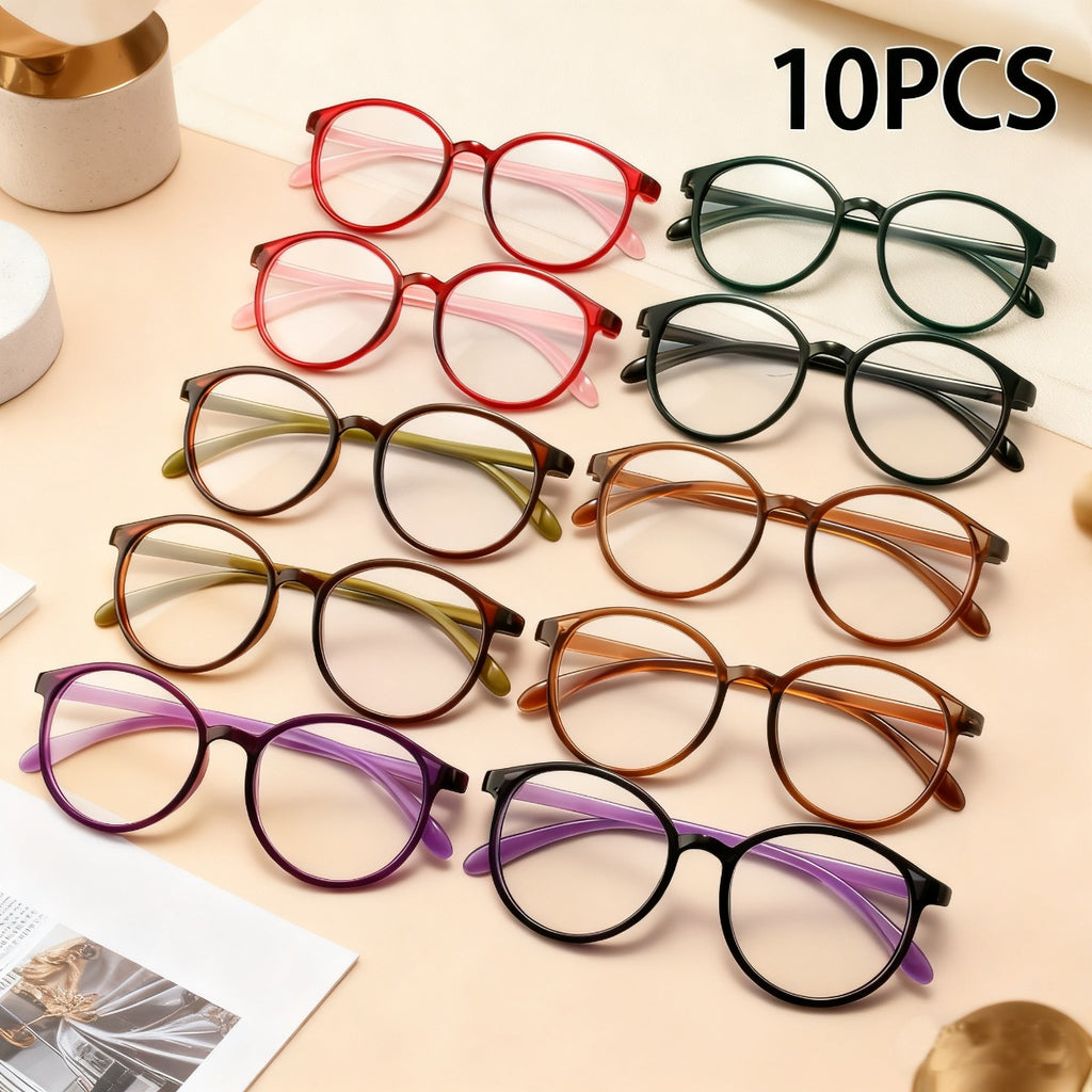 10pcs of Reading Glasses with High Magnification, Suitable for the Elderly, Unisex, and Applicable as Vision Aids for Reading Books, Playing with Mobile Phones, Using Computers, and Watching TV. These Are Durable Glasses, Suitable as Halloween And