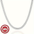 Buy two,Get one Free,Cuban Link Chain for Men Silver Chain for Men 925 Sterling Silver Necklace for Men Women Cuban Chain Necklace Silver Toned Width 4/6mm Mens Chain Necklaces 18, 20, 22, 24, Inch