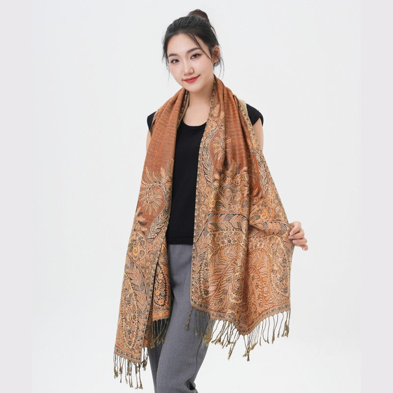Phoenix Tail Thicker Paisley Pashmina Scarf