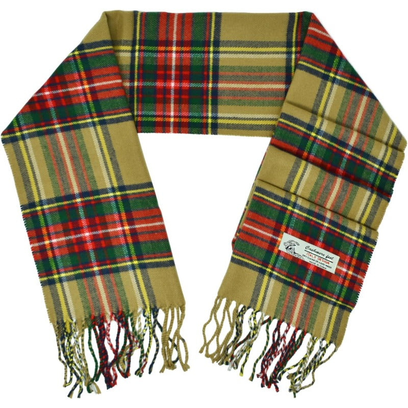 Scottish Stewart Tartan Plaid Luxurious Winter Scarf Soft Cashmere Feel 72"x12", Scottish Heritage Holiday Gift