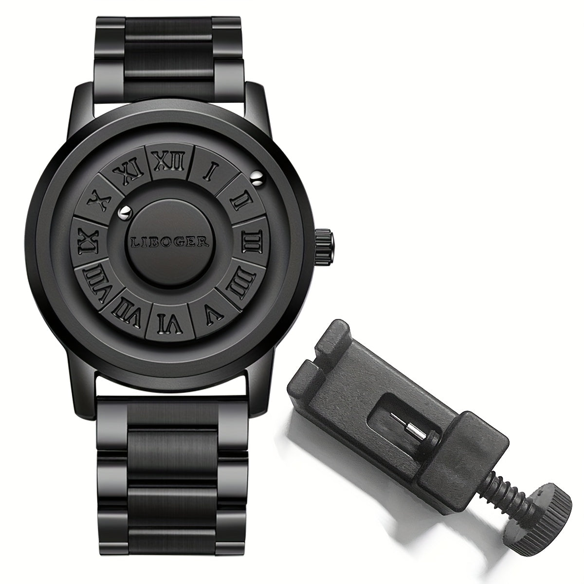 Men's Magnetic Steel Ball Watch | Touch-to-Read Vintage Business Wristwatch, No Mirror Unique Design Stainless Steel Quartz Watch for Men – Bold Statement Timepiece