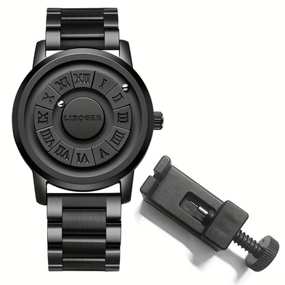 Men's Magnetic Steel Ball Watch | Touch-to-Read Vintage Business Wristwatch, No Mirror Unique Design Stainless Steel Quartz Watch for Men – Bold Statement Timepiece