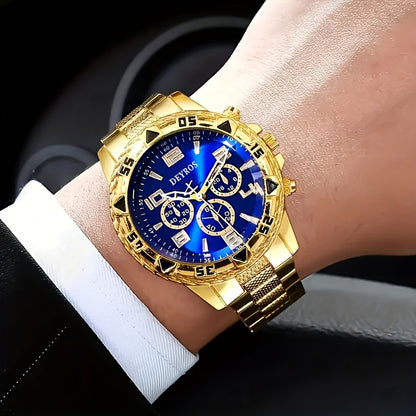 Men's Quartz Watch Set of 2 | Stainless Steel Case, Silicone Strap, Business Casual Wristwatch Gift Set for Men – Multiple Style Combinations Available