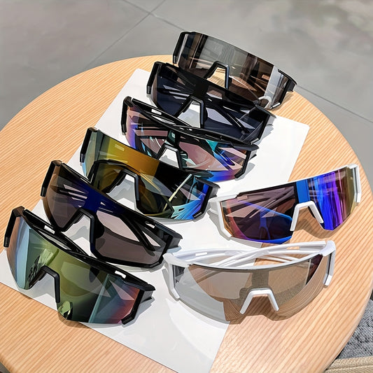 Sports Goggles 8 Pack Large Frame for Men Women - Lightweight Unisex Anti-UV Baseball Cycling Outdoor Protective Eyewear Bulk Set, Durable Wide Vision Sport Glasses for Active Lifestyle