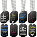 Christian Dog Tag Necklaces 20pcs with Bible Verses - Stainless Steel Inspirational Religious Pendant Chain, Faith Gift Tags for Men Women Boys, Church Baptism Christmas Gift Set
