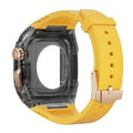 Transparent Integrated Watch Strap Set for Apple Watch Ultra/Ultra2/8/7/6/5/SE 49/45/44mm Rubber Band Men Women Sport Modification Kit for iWatch Series 8 with Tool
