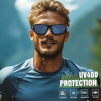 Sports Sunglasses 4 Pack UV400 Full Frame - Ultra-Light PC Lens Bulk Set Men Women Cycling Running Hiking Fishing Outdoor Activities