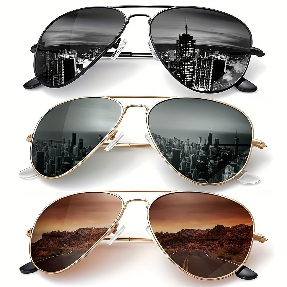 [3Pack] KALIYADI Polarized Women Large Size Vintage for Women Women's Blue Suitable for Birthday Gift Halloween Christmas