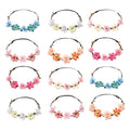 12pcs Bohemian Chic Floral Crown Headbands, Floral Crown Headbands, Adjustable Tiaras for Women, Perfect Wedding Bridal Bridesmaid Headdress Hair Accessories for Formal Occasions, Great for Birthday Gifts, Party, Christmas Gifts