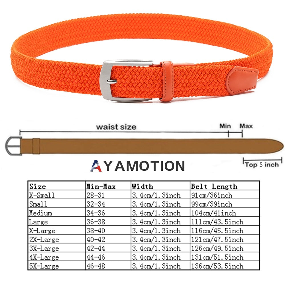 Ratchet Belt for Men & Women - Stretch Woven Elastic Braided, Auto Buckle, 32 Adjustments, Sizes S-XL, 5 Colors, Golf Wedding School Gift