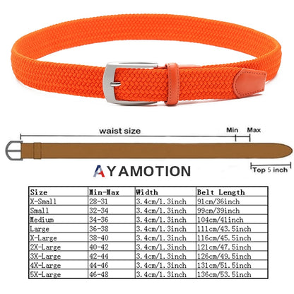 Ratchet Belt for Men & Women - Stretch Woven Elastic Braided, Auto Buckle, 32 Adjustments, Sizes S-XL, 5 Colors, Golf Wedding School Gift