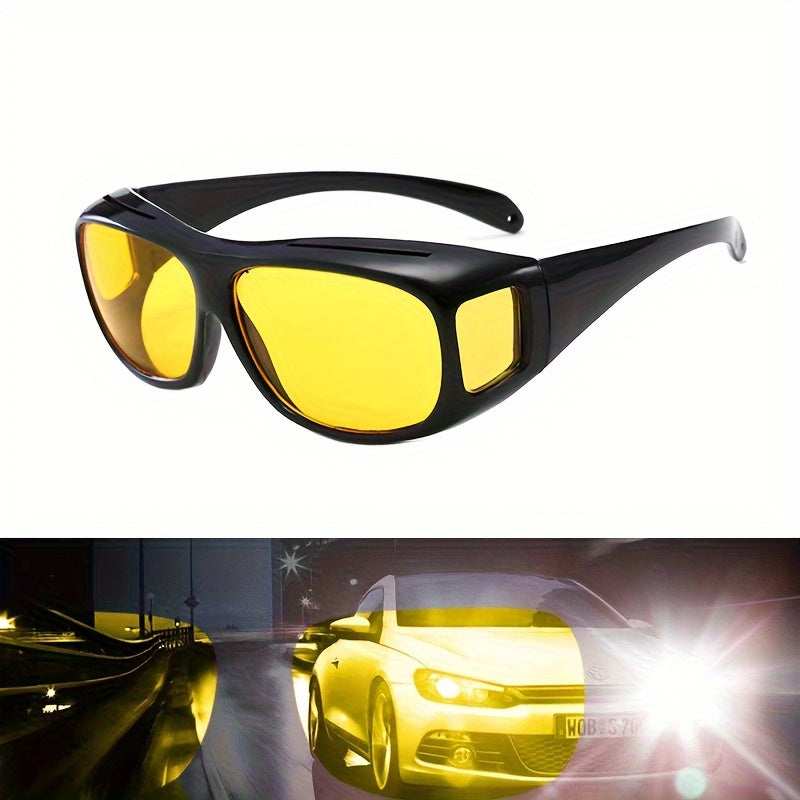 2pcs set, and night vision driving glasses, surround view glasses, anti glare for men and women, high-definition daytime night vision glasses, driving sports surround view glasses